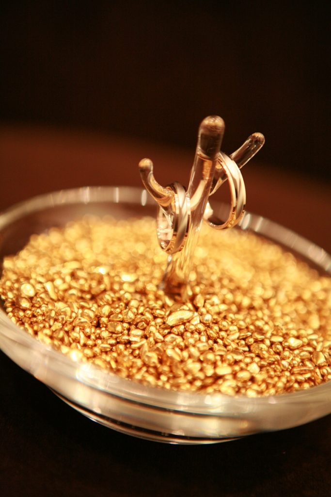 リングスタンド　ガラス　金砂